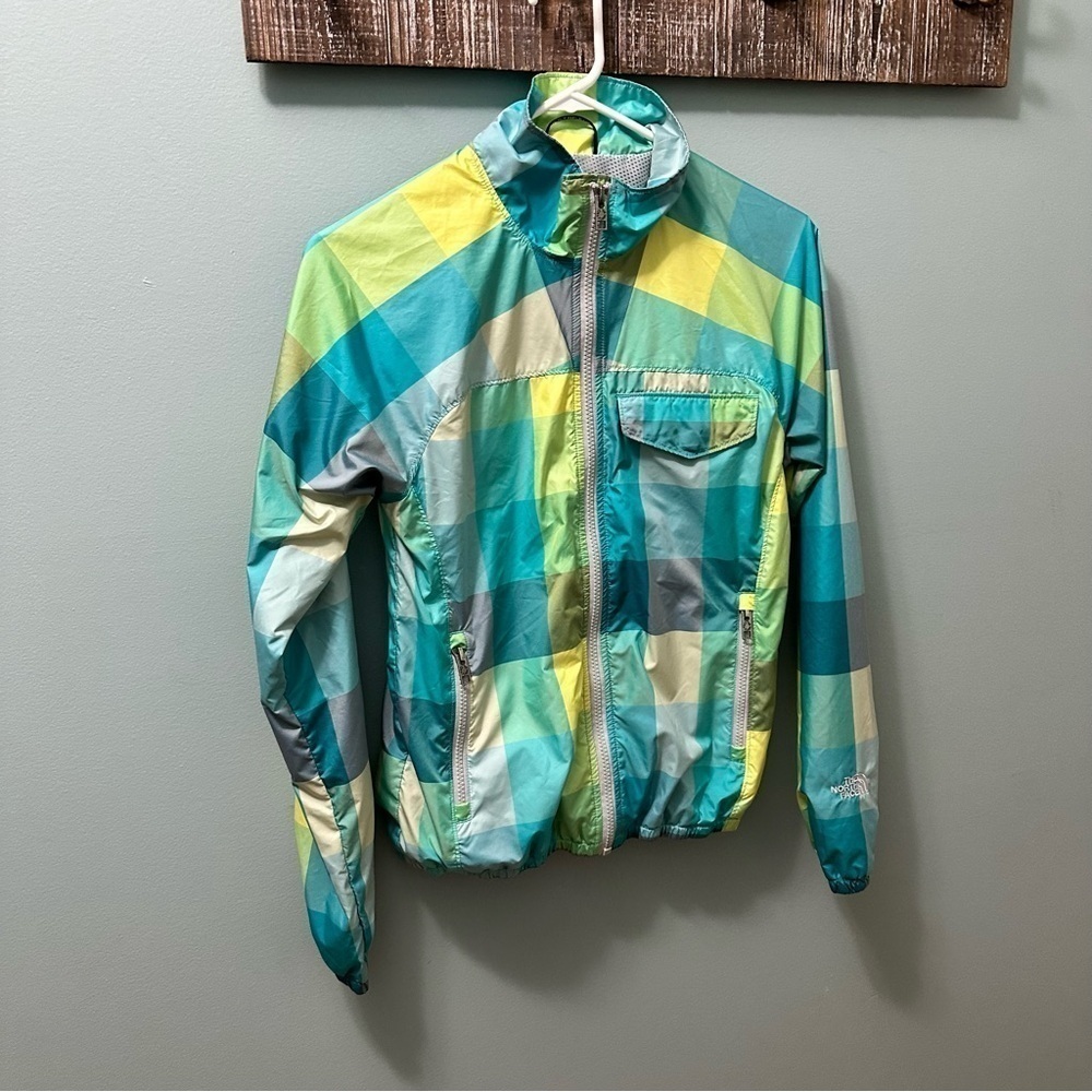 The North Face colorful plaid checker wind breaker jacket women’s XS - Picture 9 of 12